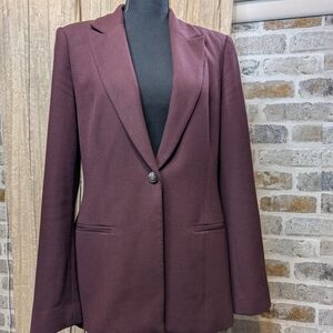White House Black Market Burgundy The Luxe LL Women's Blazer - Size 6
